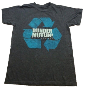 THE OFFICE Dunder Mifflin Paper Company Distress Graphic Tee Unisex Men's Size S